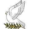 Dove, carrying an
        olive branch.