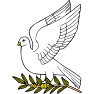 Dove, carrying an
        olive branch.