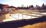 Plenum floor, steel columns and beams.