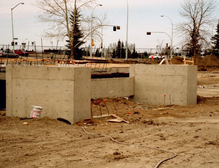 Foundation blocks for portico.