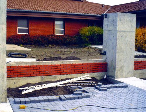 Brickwork between Temple and adjacent Stake Center.