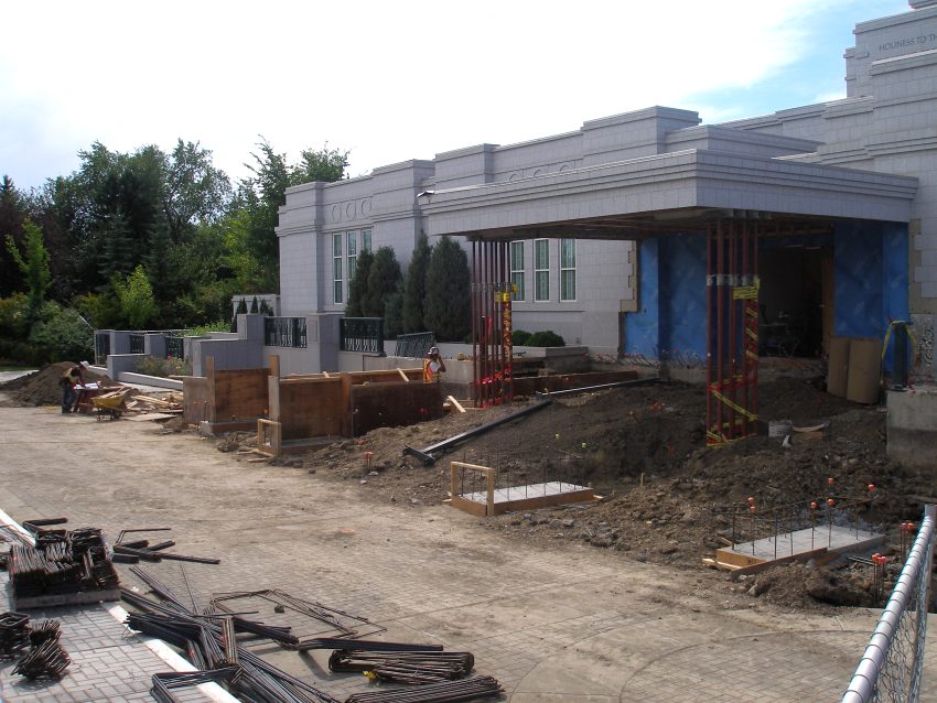 Footings are bring poured for the east wall of the new entryway.