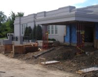 Footings are being poured for the east wall of the new entryway (22 Aug 2011).