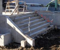 The North stairs have their forms removed, and they are ready for stone (17 Oct 2011).