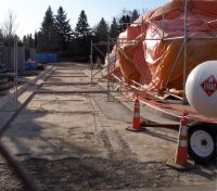 The roadway is ready for paving stone (7 Nov 2011).