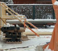 Fencing and railings are delivered (18 Nov 2011).