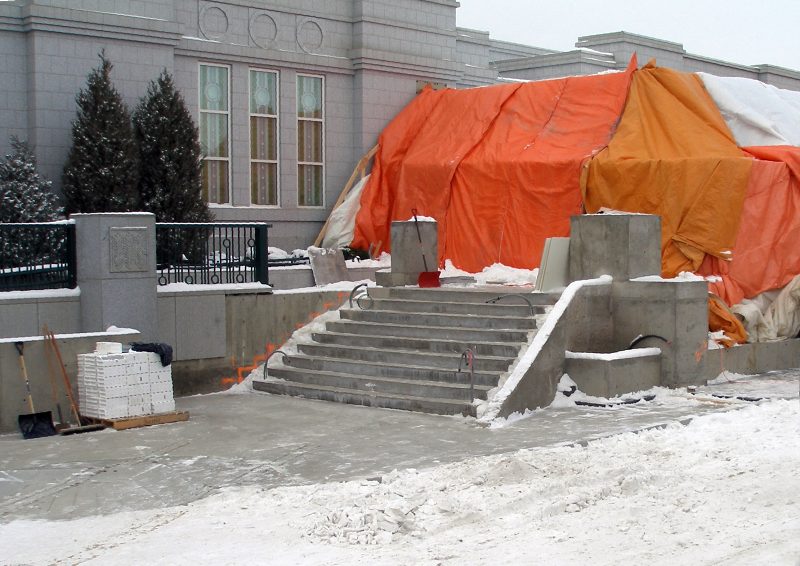 The South walkway paving stones are in place.