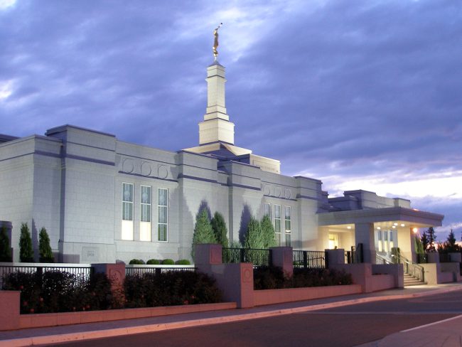 Temple, from Southeast parking lot.