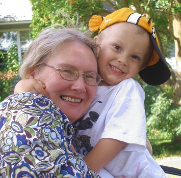 Grandma and
                Jared share a little joke between them.